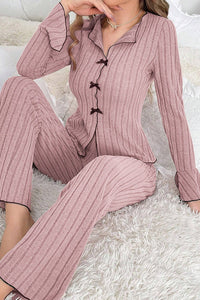 Willluxe® Homewear set with a lapel bow tie