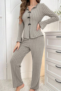 Willluxe® Homewear set with a lapel bow tie