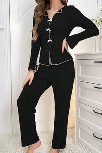 Willluxe® Homewear set with a lapel bow tie