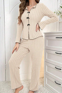 Willluxe® Homewear set with a lapel bow tie