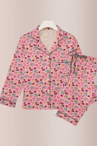 Willluxe® Long-Sleeved Buttoned Wide-Leg Pajama Set