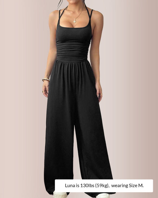 WILLLUXE® Women's Sleeveless Halter Jumpsuit