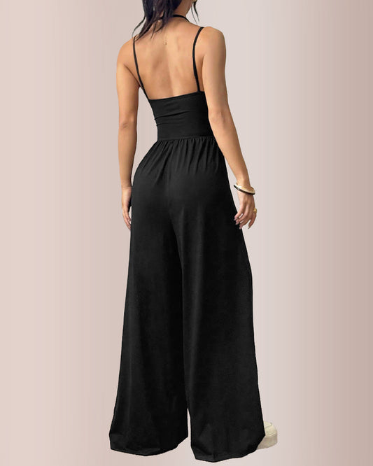WILLLUXE® Women's Sleeveless Halter Jumpsuit