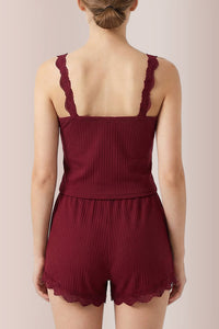 Willluxe® Cozy Elegance 3-Piece Ribbed Lace Loungewear Set