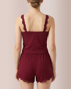 Willluxe® Cozy Elegance 3-Piece Ribbed Lace Loungewear Set