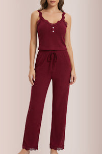 Willluxe® Cozy Elegance 3-Piece Ribbed Lace Loungewear Set