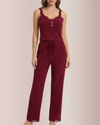 Willluxe® Cozy Elegance 3-Piece Ribbed Lace Loungewear Set