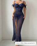 Willluxe® Elegant Lace & Mesh Corset Nightgown