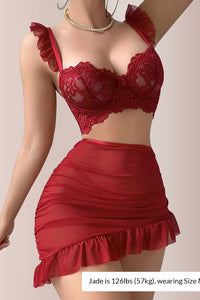 Willluxe® Silky Sheer Mesh Lingerie Set with Lace Details
