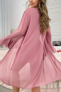 Willluxe® Deep-V Lace Nightgown & Matching Robe Set