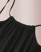 Willluxe® Backless Crinkle Texture Slip Beach Cover Up Dress