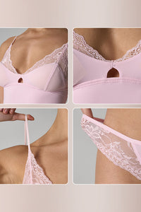 Willluxe® Lace Padded Triangle Camisole Set