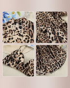 Willluxe® Leopard Print Long Sleeve 3-Piece Pajama Set
