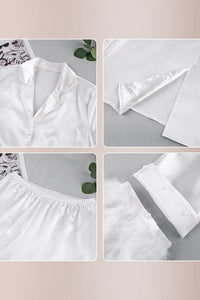 Willluxe® Ice Silk Feather Loose Pajama Set