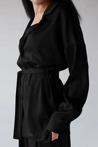 Willluxe® Serenity Satin 2-Piece Wrap Loungewear Set