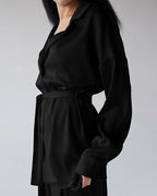 Willluxe® Serenity Satin 2-Piece Wrap Loungewear Set