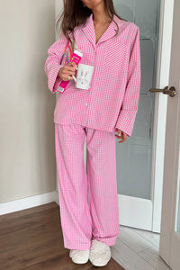 Willluxe® Classic Gingham Long Sleeve Pajama Set