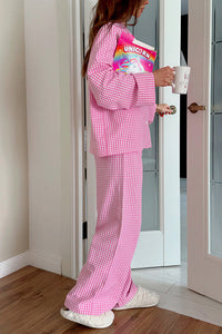 Willluxe® Classic Gingham Long Sleeve Pajama Set