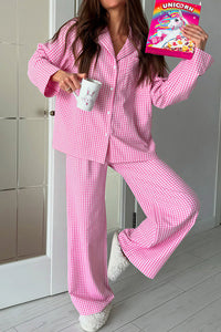 Willluxe® Classic Gingham Long Sleeve Pajama Set