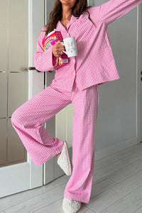 Willluxe® Classic Gingham Long Sleeve Pajama Set