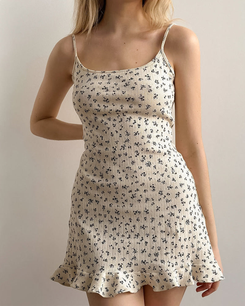 Willluxe® Floral Jacquard Knit Slip Loungewear Dress