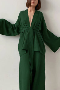 Willluxe® Cloud-Soft Gauze 2-Piece Wrap Loungewear Set