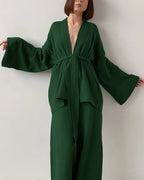 Willluxe® Cloud-Soft Gauze 2-Piece Wrap Loungewear Set