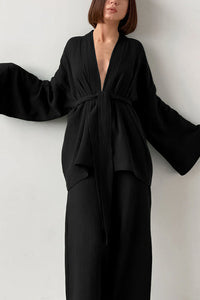 Willluxe® Cloud-Soft Gauze 2-Piece Wrap Loungewear Set