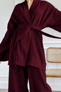 Willluxe® Cloud-Soft Gauze 2-Piece Wrap Loungewear Set