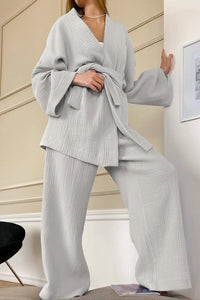 Willluxe® Cloud-Soft Gauze 2-Piece Wrap Loungewear Set