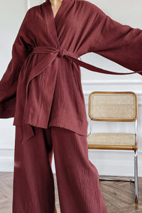 Willluxe® Cloud-Soft Gauze 2-Piece Wrap Loungewear Set