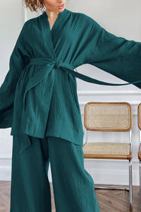 Willluxe® Cloud-Soft Gauze 2-Piece Wrap Loungewear Set