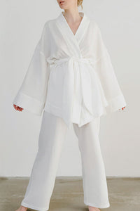 Willluxe® Cloud-Soft Gauze 2-Piece Wrap Loungewear Set