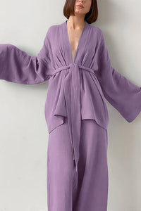Willluxe® Cloud-Soft Gauze 2-Piece Wrap Loungewear Set