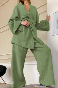 Willluxe® Cloud-Soft Gauze 2-Piece Wrap Loungewear Set