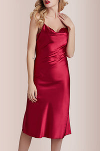 Willluxe® Elegant Cowl Neck Satin Slip Dress