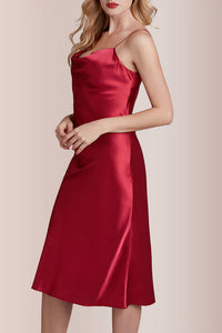 Willluxe® Elegant Cowl Neck Satin Slip Dress