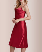 Willluxe® Elegant Cowl Neck Satin Slip Dress