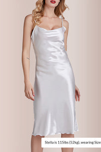 Willluxe® Elegant Cowl Neck Satin Slip Dress