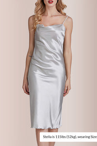 Willluxe® Elegant Cowl Neck Satin Slip Dress