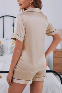Willluxe® Elegant Pajama Set with Contrast Piping