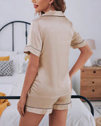 Willluxe® Elegant Pajama Set with Contrast Piping