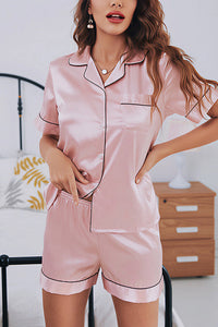 Willluxe® Elegant Pajama Set with Contrast Piping