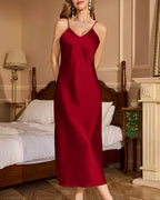Willluxe® Satin Elegance Long Robe & Slip Dress Sleepwear Set