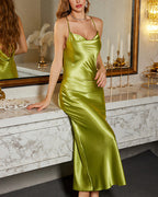 Willluxe® Elegant Satin Strappy Back Sleep Dress
