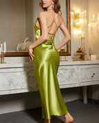 Willluxe® Elegant Satin Strappy Back Sleep Dress