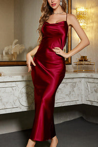 Willluxe® Elegant Satin Strappy Back Sleep Dress
