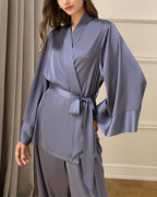 Willluxe® Elegant French Satin Wrap Pajama Set