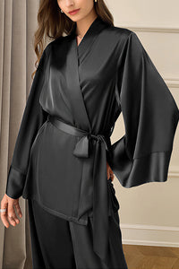 Willluxe® Elegant French Satin Wrap Pajama Set