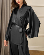 Willluxe® Elegant French Satin Wrap Pajama Set